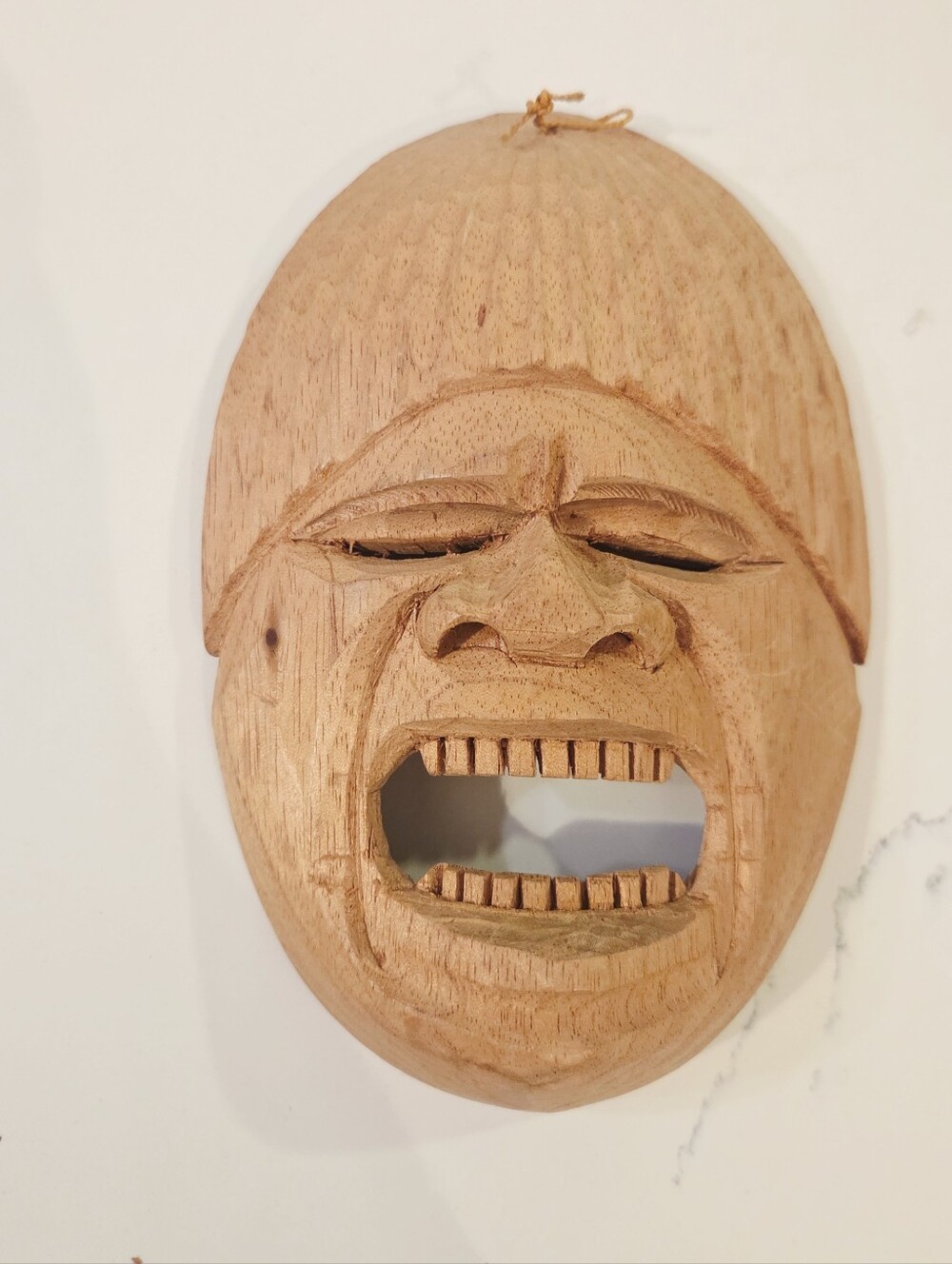 VTG Hand Carved Wood Mask Tribal Folk Art Expressive Face Wall Hanging Lot 5 HTF - Picture 2 of 8